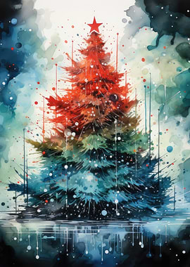 Watercolor Christmas Tree