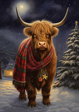 Xmas Highland Cow
