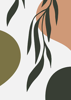 Boho leaf nordic art