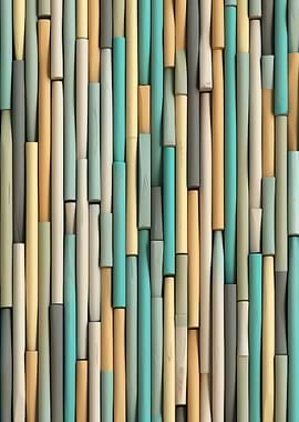 Colorful wooden sticks