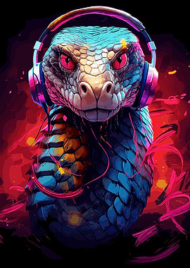Snake With Headphones
