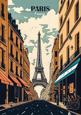 eiffel tower Paris street