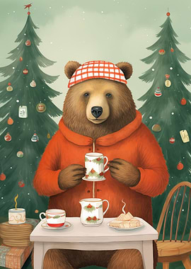 Xmas Tea with Bear