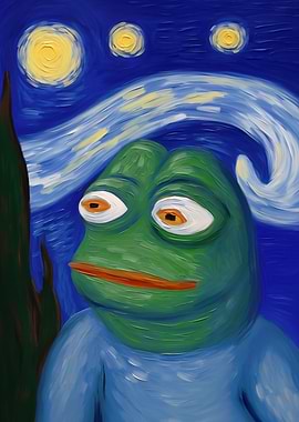Pepe The Frog Starry Night