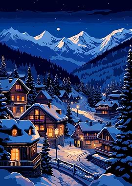 Swiss Alps Snow Village