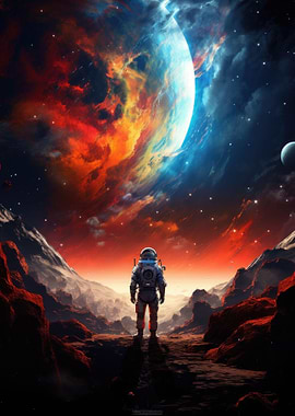 Astronaut In Nebula Storm