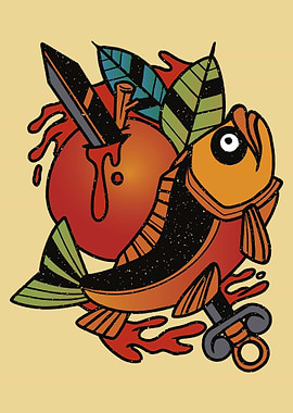 Fish and Dagger Tattoo