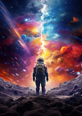 Astronaut In Nebula Storm
