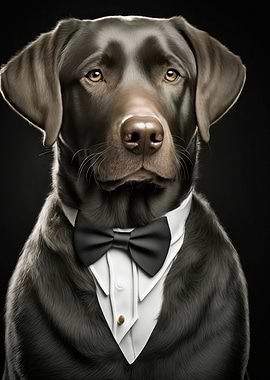 Labrador Dog with a Tuxedo