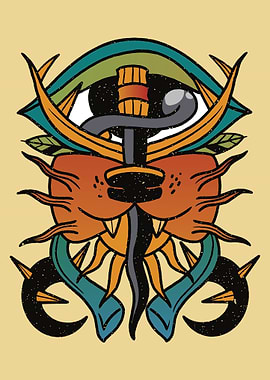 Psychedelic Sword Tattoo