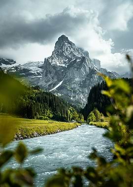 Autumn misty mountain