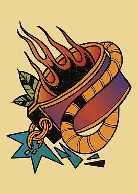 Fire Handcuffs Tattoo