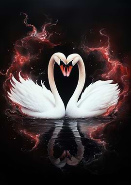 Two Swans Love