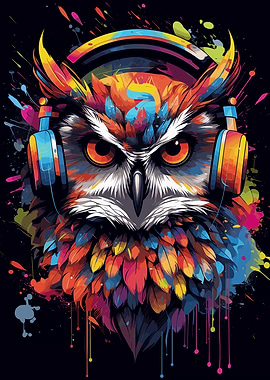 Colorful Owl Headphones