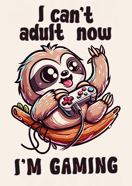 Gamer cant adult Sloth fun