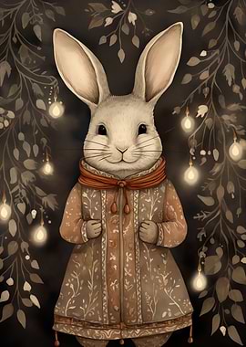 Christmas Rabbit Portrait