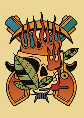 Psychedelic Skull Tattoo