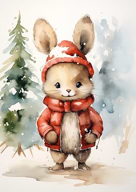 Cute Rabbit Xmas Season