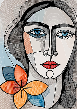 Geometric Woman Face 3