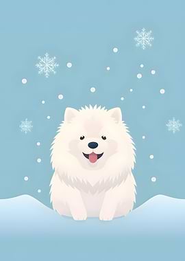 Samoyed in the snow