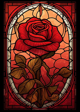 Stained Glass Rose