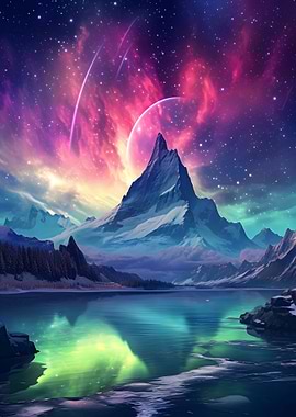 Aurora Borealis Mountains