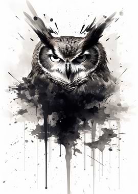 Owl Black And White