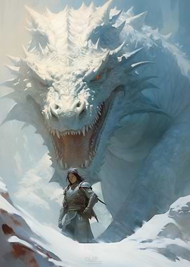 Snow Dragon Wall Art