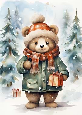 Pretty Bear in Christmas