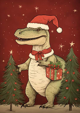 Funny T Rex Xmas