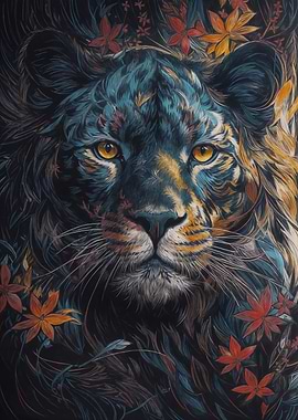 Black Lion Painting