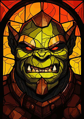 Orc Warrior Stained Glass