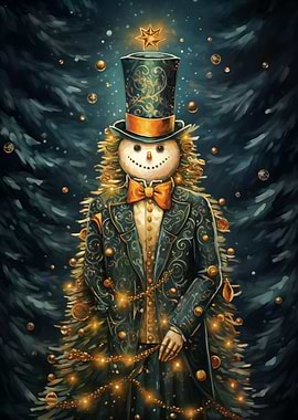 Colorful Xmas Snowman