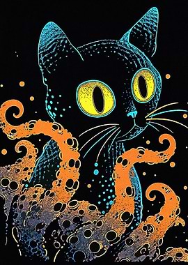 Black Cat And Octopus