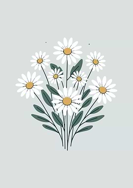 Serene Daisies in Grey