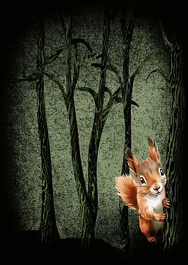 Cut Sqirrel in the Woods