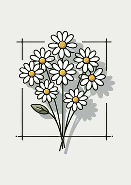 Serene Daisies in Grey