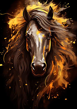 Black Horse Painting