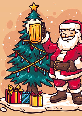 Christmas Tree Santa Beer