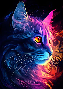 Neon Cat Glow
