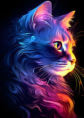 Neon Cat Glow