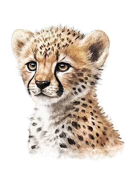 Baby Cheetah Watercolor
