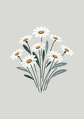 Serene Daisies in Grey