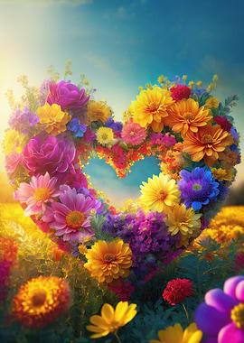 Heart made of flowers