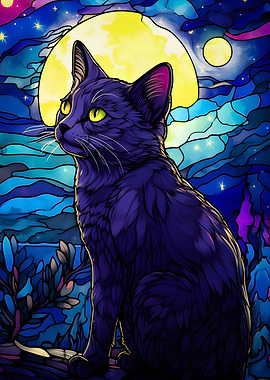 Russian Blue Cat Abstract