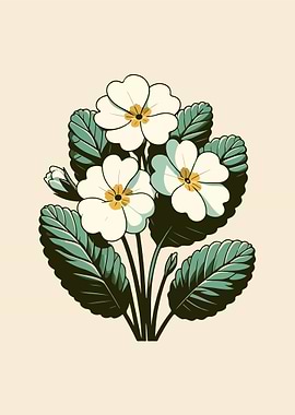 Vintage Floral Emblem
