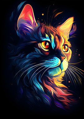 Neon Cat Glow