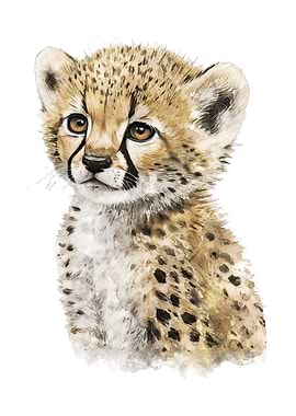 Baby Cheetah Watercolor