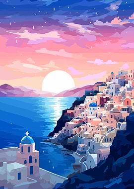 Santorini Sunset Evening
