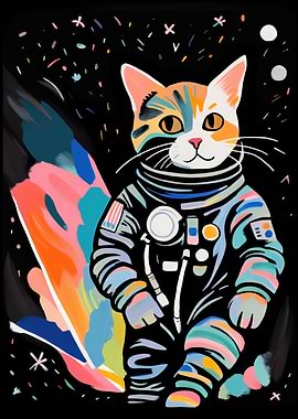 Cat Astronaut Poster